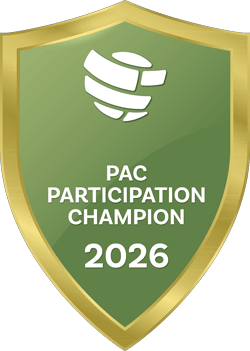 PAC Participation Champion 2026 green badge