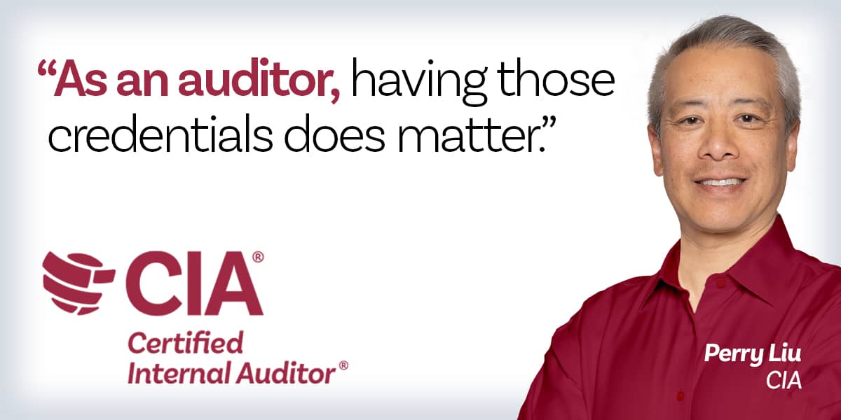 Certified Internal Auditor Perry Liu quote