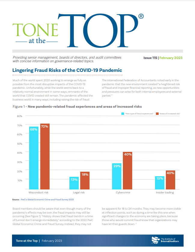 Tone at the Top: Lingering Fraud Risks of the COVID-19 Pandemic