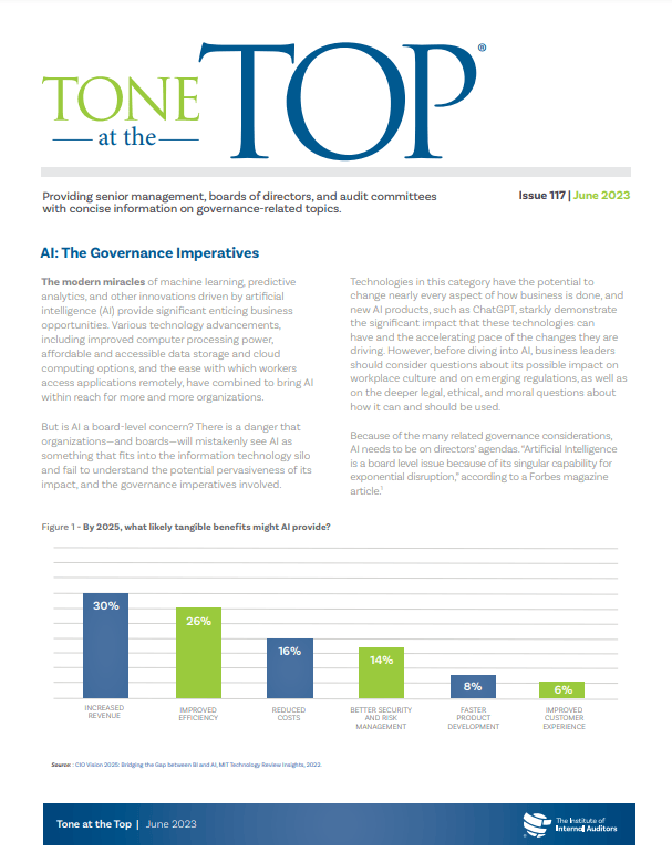 Tone at the Top: AI: The Governance Imperatives