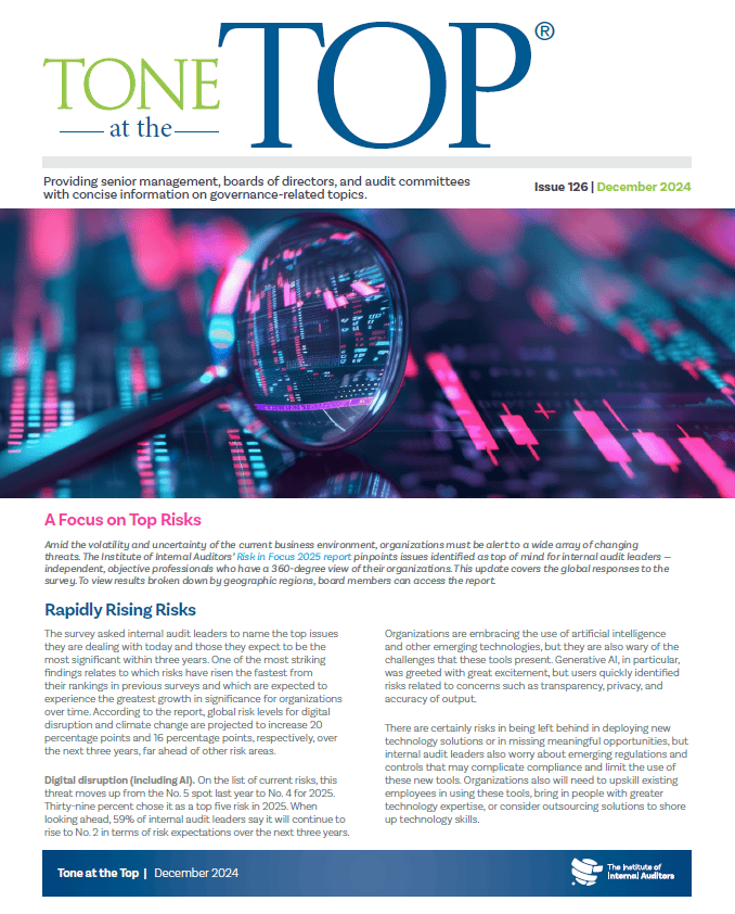 Tone at the Top: A Focus on Top Risks